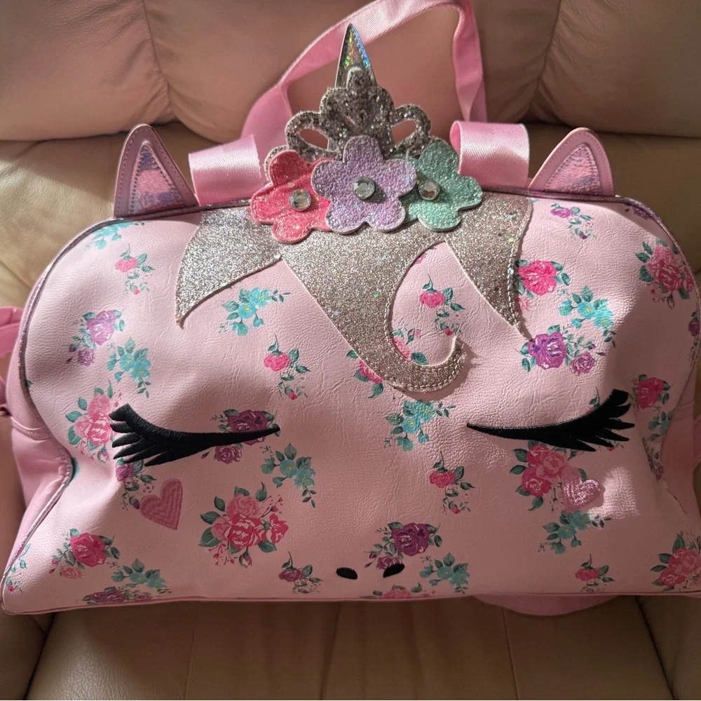 OMG Accesories Pink Unicorn Floral Kids Bag